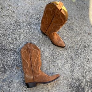 Suede cowboy boots